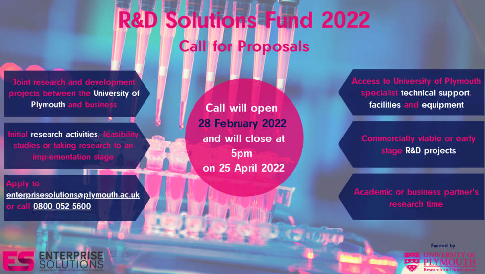 University of Plymouth Research and Development Solutions Fund 2022