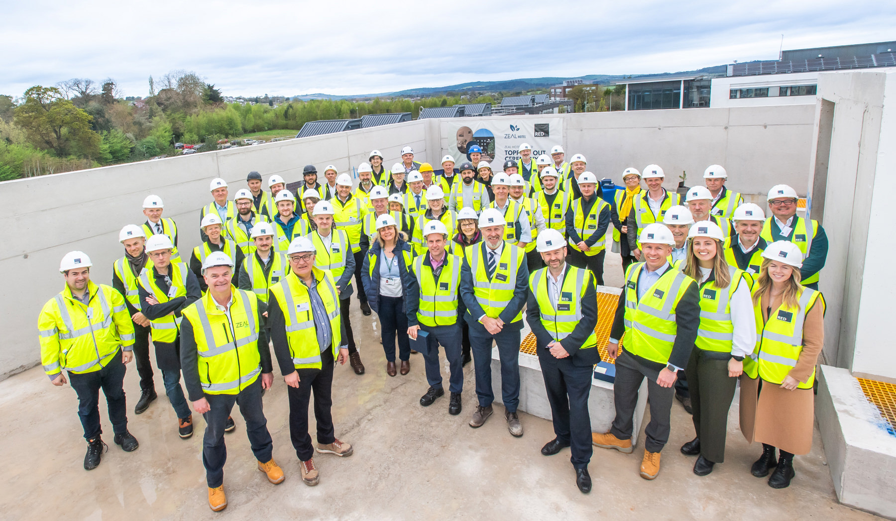 Zeal celebrates topping out for net zero carbon hotel