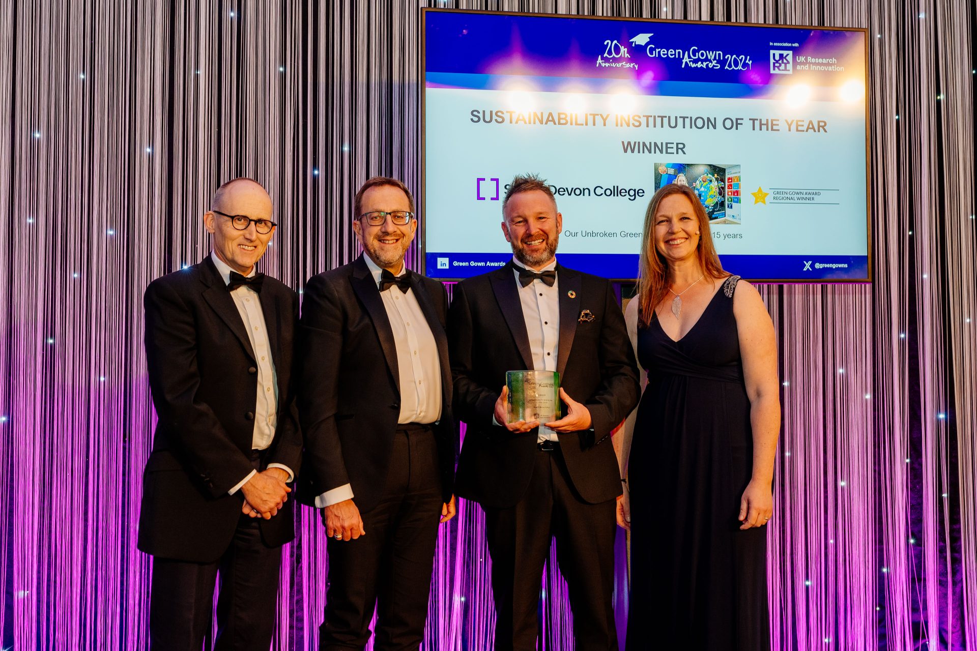 South Devon College has scooped the coveted Green Gown Award for Sustainability Institution of the Year